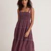 Selene Smocked Tiered Maxi Dress in Geo Floral Print - Image 2