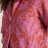 Terry Out Resort Shirt in Orange/Lavender Floral Print - Image 3