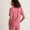 Terry Out Resort Shirt in Orange/Lavender Floral Print - Image 5