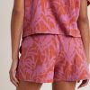 Terry Out Short in Orange/Lavender Floral Print - Image 3