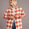 Riley Overshirt in Rust/Cream - Image 4