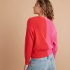 Robin Crop Cardigan in Bubblegum/Vermillion - Image 3