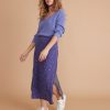 Ryan Midi Slip Skirt in Blue Celestial Print - Image 4