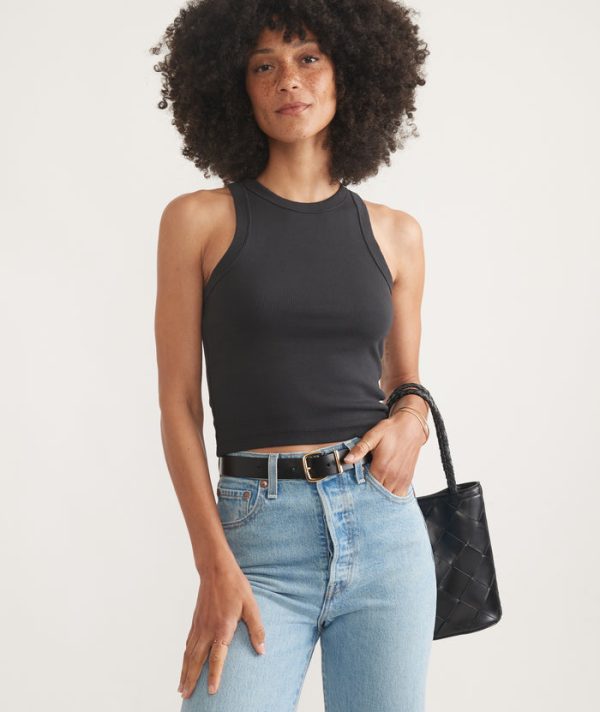 Lexi Rib Sun-In High Neck Crop Tank