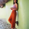 Corinne Wide Leg Pant in Burnt Siena - Image 2