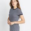 Sandra T-Shirt Dress in Navy/White - Image 2