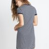 Sandra T-Shirt Dress in Navy/White - Image 4