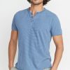 Shortsleeve Henley in Vintage Indigo/White - Image 2