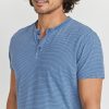 Shortsleeve Henley in Vintage Indigo/White - Image 3