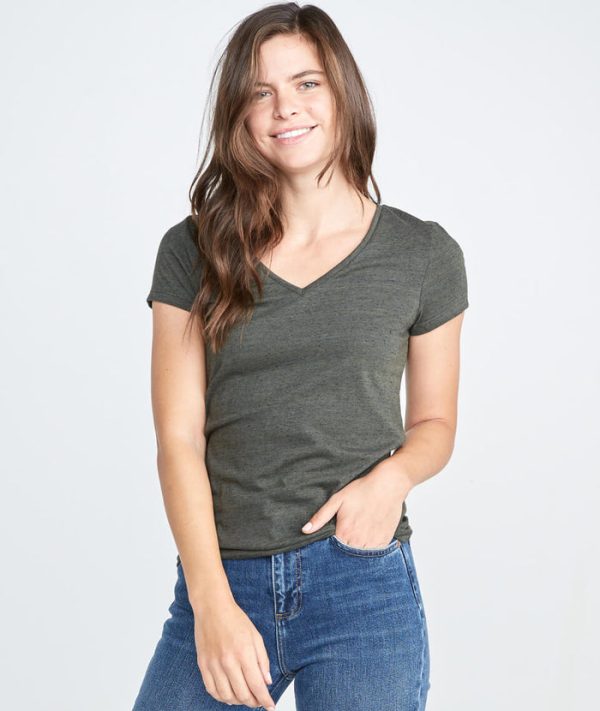 V-Neck in Moss Nep