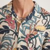 Short Sleeve Printed Resort Shirt in Natural Floral Print - Image 4