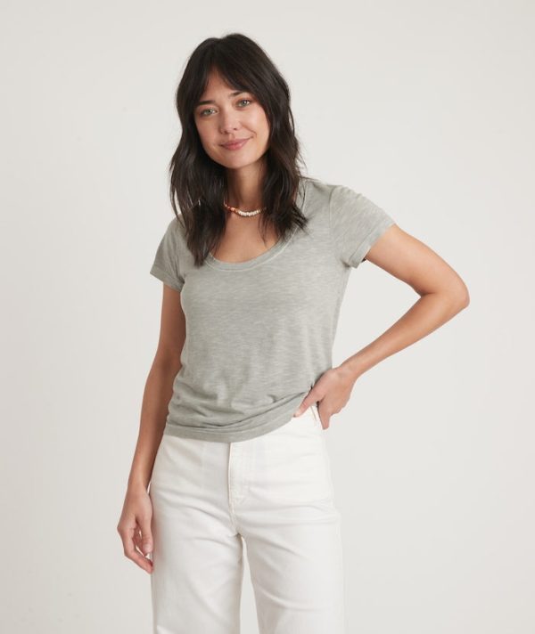 Scoop Neck Tee in Vetiver