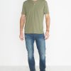 Shortsleeve Henley in Worn Olive - Image 4