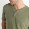 Shortsleeve Henley in Worn Olive - Image 5