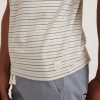 Signature Crew Tee in Hedge Green and Vintage Indigo Stripe - Image 4