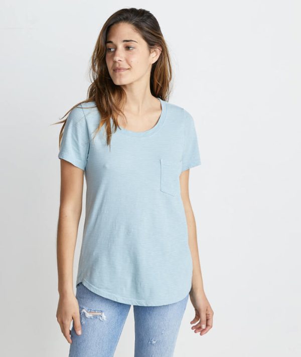 Boyfriend Pocket Tee in Aquamarine