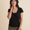 Classic Scoop Neck Tee in Black - Image 4