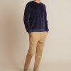 Velour Crewneck in India Ink/Red Stripe - Image 4