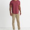 Saddle Pocket Tee in Tawny Port/Black Stripe - Image 4