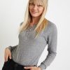 Double Knit Henley in Heather Grey - Image 2