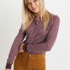 Double Knit Henley in Port Royal/White Stripe - Image 2