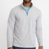 Huntley Quarter Zip in Light Heather Grey - Image 2