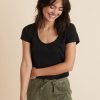 Classic Scoop Neck Tee in Black - Image 2