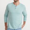 Double Knit Henley in Blue Surf/White Stripe - Image 2