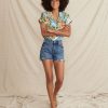 Malia Button Down in Blue Hawaiian Print - Image 3