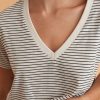 Boyfriend V-Neck in Natural/Black Stripe - Image 3
