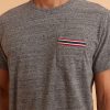 Re-Spun Taped Pocket Tee in Heather Grey Neps - Image 4