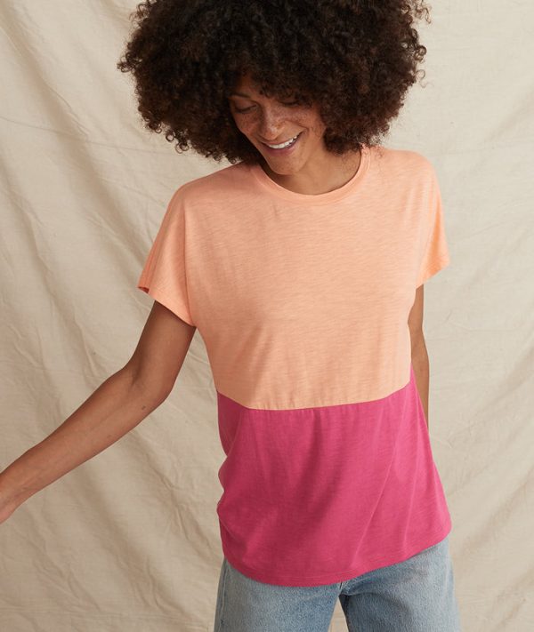 Caitlyn Tee in Papaya Punch/Lilac Rose