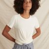Brielle Front Twist Top in Cream White - Image 3
