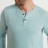 Double Knit Henley in Blue Surf/White Stripe - Image 4