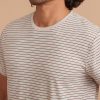 Signature Crew Tee in Oatmeal Heather Stripe - Image 3
