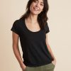 Classic Scoop Neck Tee in Black - Image 3