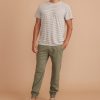 Signature Crew Tee in Oatmeal Heather Stripe - Image 4