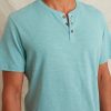 Short Sleeve Henley in Green Mist - Image 4