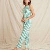 Eloise Jumpsuit in Green Lake/White Stripe - Image 4