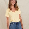 V-Neck Tee in Lemon Drop - Image 2