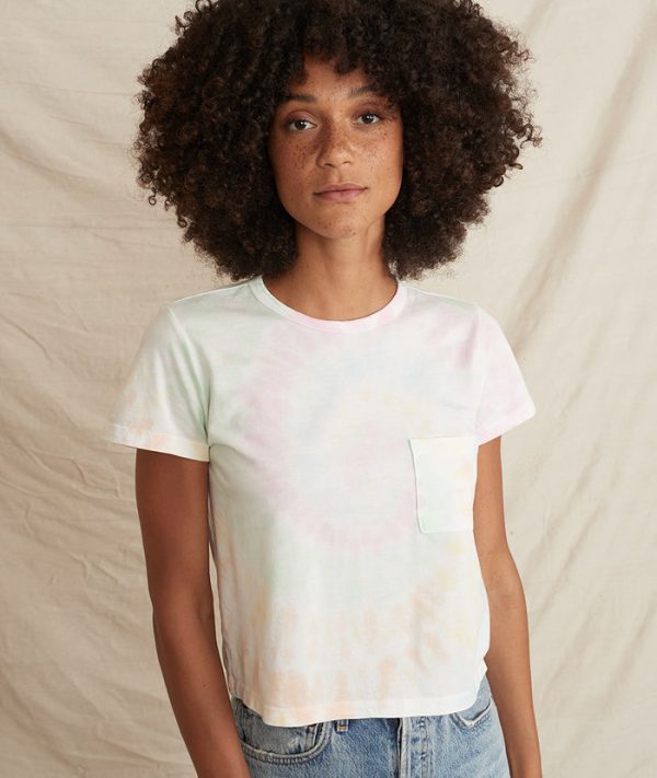 Crop Pocket Tee in Tie Dye