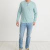 Double Knit Henley in Blue Surf/White Stripe - Image 3