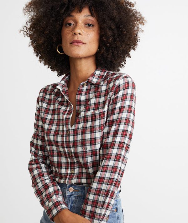 Kendall Button Down in Red Plaid