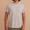 Signature Crew Tee in Oatmeal Heather Stripe - Image 2