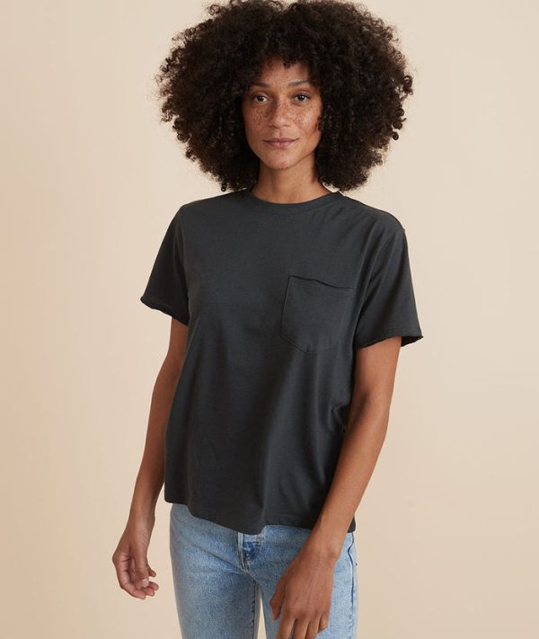 Boyfriend Crew Tee in Faded Black