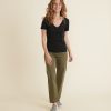 Classic V-Neck Tee in Black - Image 3