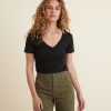 Classic V-Neck Tee in Black - Image 4