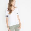 Varsity Stripe Tee in Snow White - Image 2