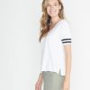 Varsity Stripe Tee in Snow White - Image 3