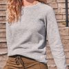 Women's Sherpa Crew Pullover in Heather Grey - Image 7